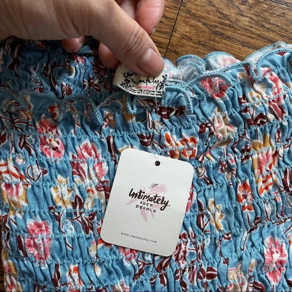 NWT Free People Smocked Crop Top